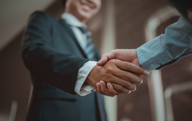 Professionals shaking hands