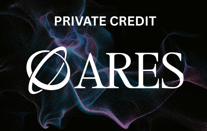 Graphic with words Private Credit Ares